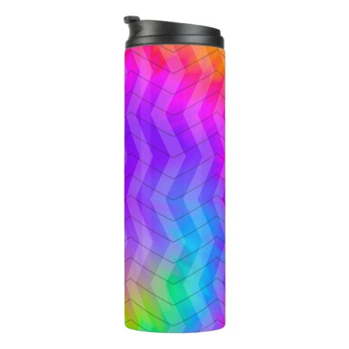 Neon Rainbow Herringbone Gift Bag Thermal Tumbler