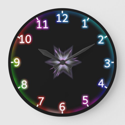 Neon Rainbow Large Clock