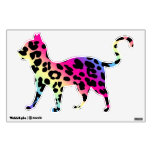 Neon Rainbow Leopard Cat Wall Sticker