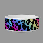 Neon Rainbow Leopard Pattern Print Bowl