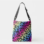 Neon Rainbow Leopard Pattern Print Crossbody Bag