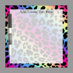 Neon Rainbow Leopard Pattern Print Dry-Erase Board