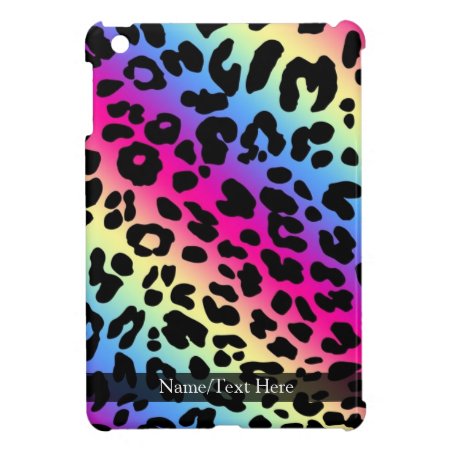 Neon Rainbow Leopard Pattern Print Ipad Mini Cover