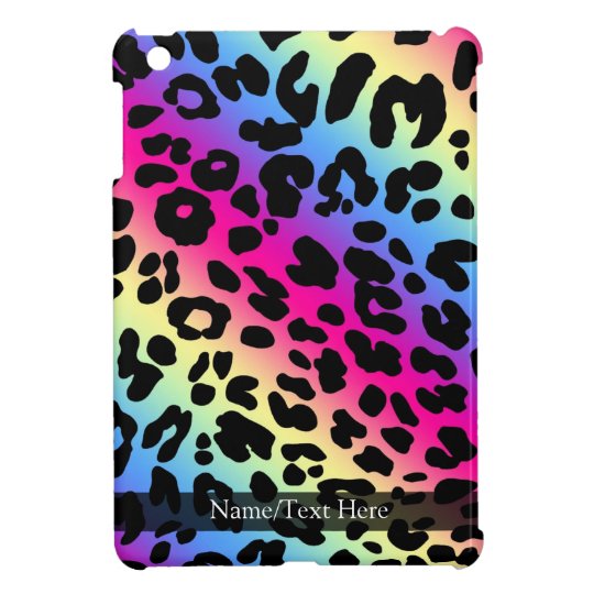 Neon Rainbow Leopard Pattern Print iPad Mini Covers