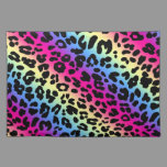 Neon Rainbow Leopard Pattern Print Placemat