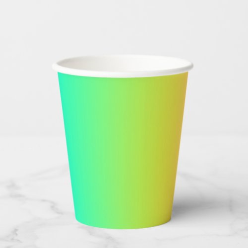 Neon Rainbow Ombre Gradient Blur Abstract Design Paper Cups