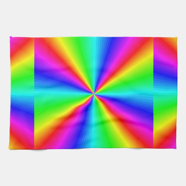 Neon Rainbow Prism Kitchen Towel (Horizontal)