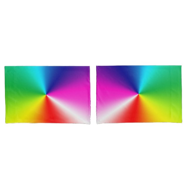 Neon Rainbow Prism Pattern Pillow Case (Front-Set)