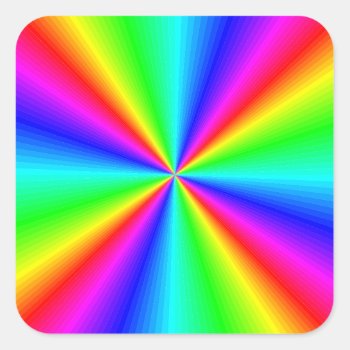 Neon Rainbow Prism Square Sticker by StuffOrSomething at Zazzle