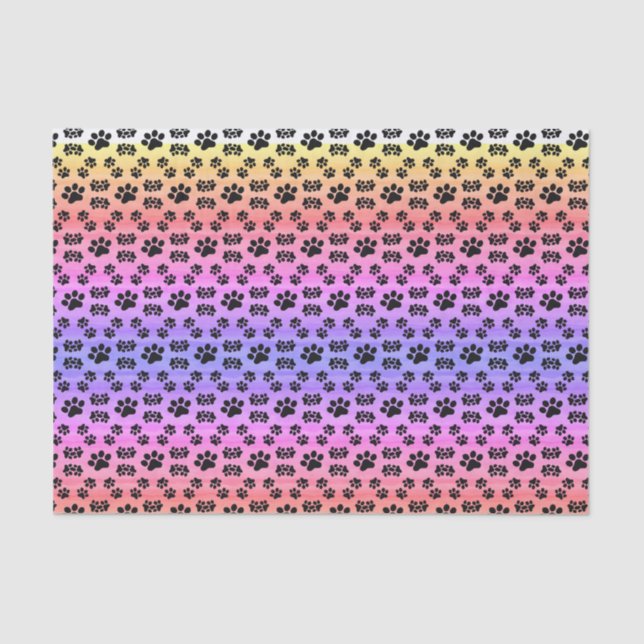 Neon Rainbow Puppy Paws, Craft and  Tissue Paper (Front)