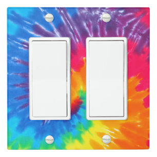 Neon Rainbow Retro Tie Dye Design Light Switch Cover