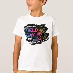 Neon Rainbow Sneaker School Field Day Personalized T-Shirt