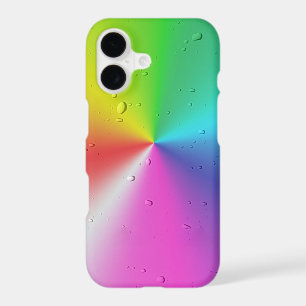 Neon Rainbow Spectrum with Raindrops iPhone 17 Case