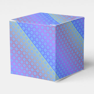 Neon Rainbow Square Pattern Favor Boxes
