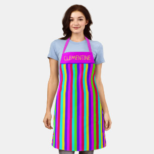Neon Rainbow Stripe Custom Apron