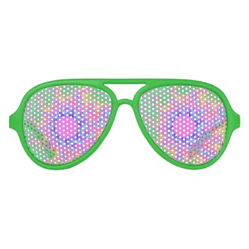 Neon Rainbow Sunburst Aviator Sunglasses