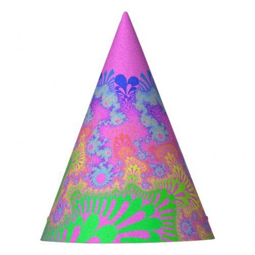 Neon Rainbow Sunburst Party Hat