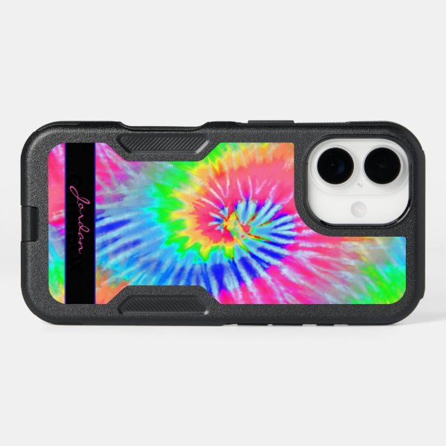 Neon Rainbow Tie Dye Retro Pattern with Name Otterbox iPhone Case | Zazzle Neon Rainbow Tie Dye Retro Pattern with Name Otterbox iPhone Case | Zazzle