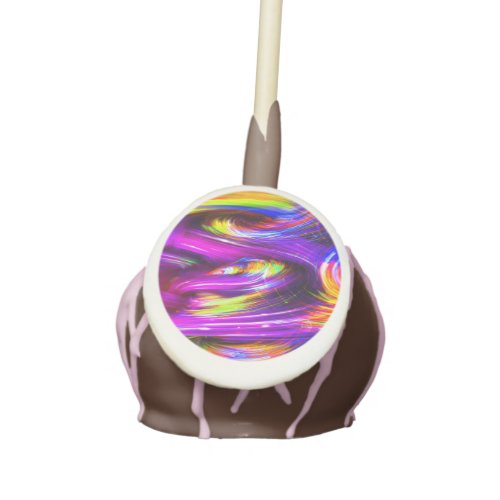 Neon Rainbow Tornado Waves of Multicolor Purple Cake Pops