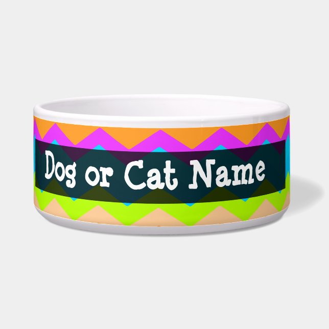 Neon Rainbow Zigzag Bowl (Left)