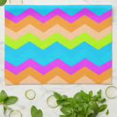 Neon Rainbow Zigzag Kitchen Towel (Folded)
