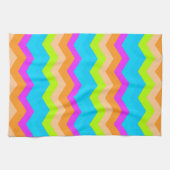 Neon Rainbow Zigzag Kitchen Towel (Horizontal)
