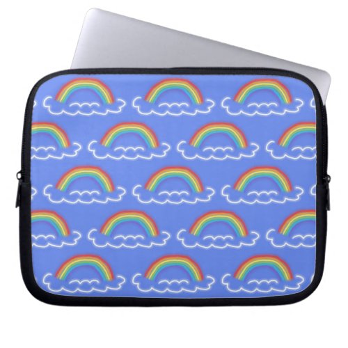 Neon Rainbows Tablet Case Denim Blue