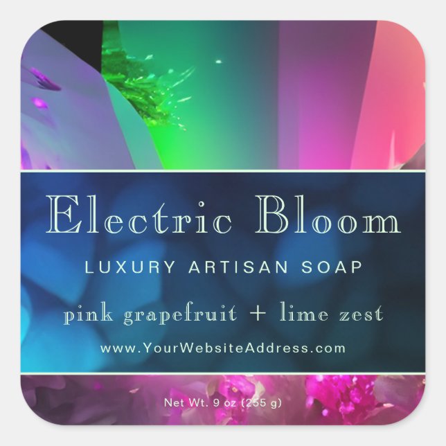 Neon Rave-Inspired Crystal Artisan Product Label   (Front)