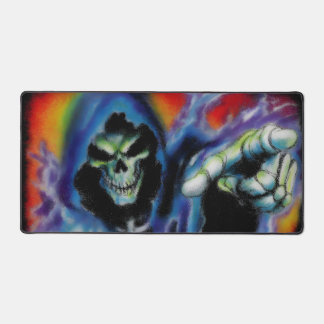 Neon Reaper Skull – Dark Fantasy Art Desk Mat