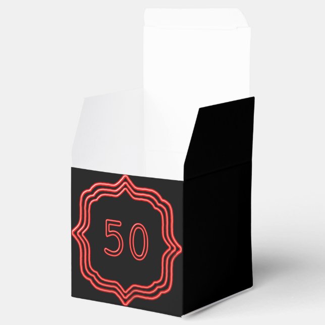 Neon Red 50 Favor Boxes (Opened)