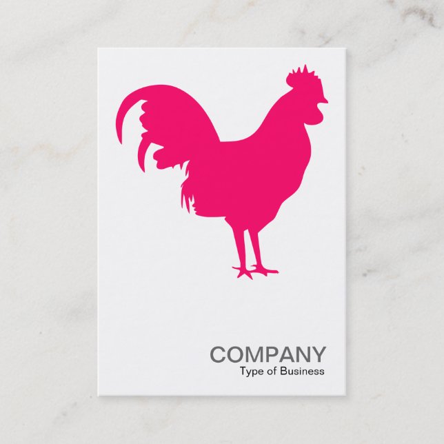 Neon Red Cockerel - White Business Card (Front)