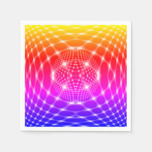 Neon red glob fractal paper napkins