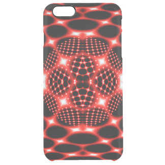 Neon red glob fractal clear iPhone 6 plus case