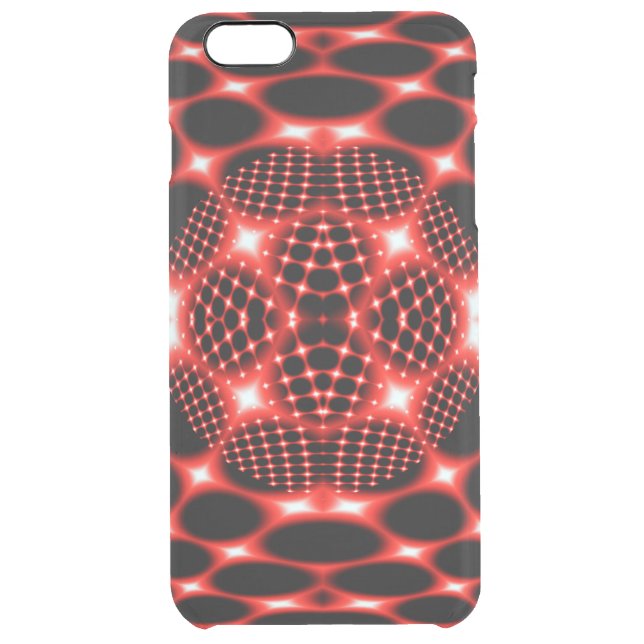 Neon red glob fractal uncommon iPhone case (Back)