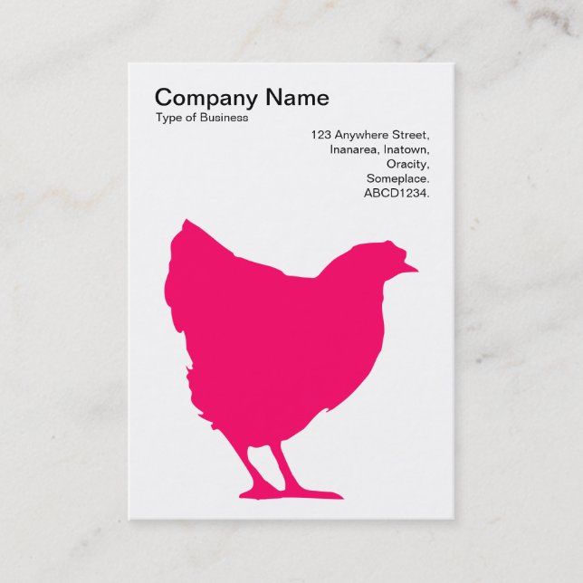 Neon Red Hen Symbol - Black on White Business Card (Front)