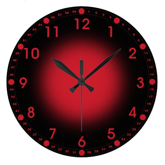 Neon Red Large Clock | Zazzle.com