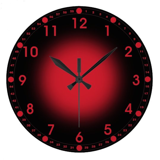 Neon Red Large Clock