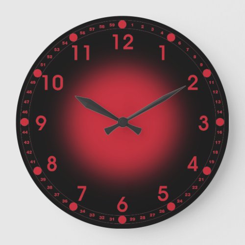 Neon Red Large Clock