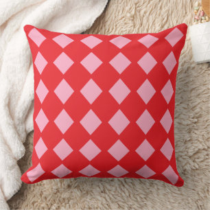 Neon Red Love With Contemporary Pink Birthstone Throw Pillow