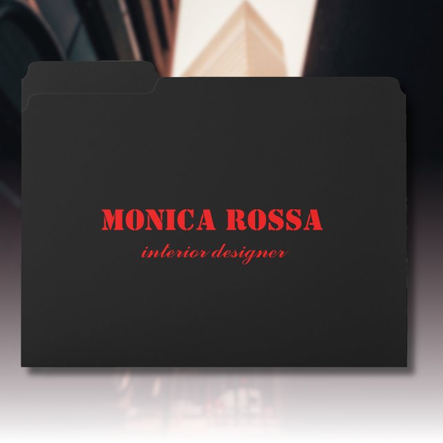 Neon Red Name and Title | Clean Black File Folder (Creator Uploaded)