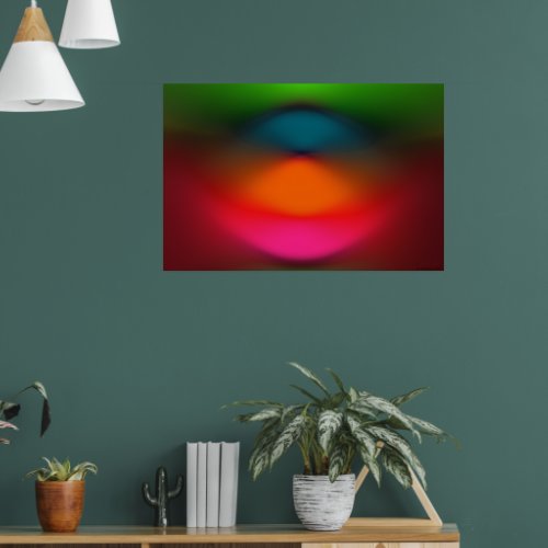 Neon Red Pink Orange Green Abstract Poster