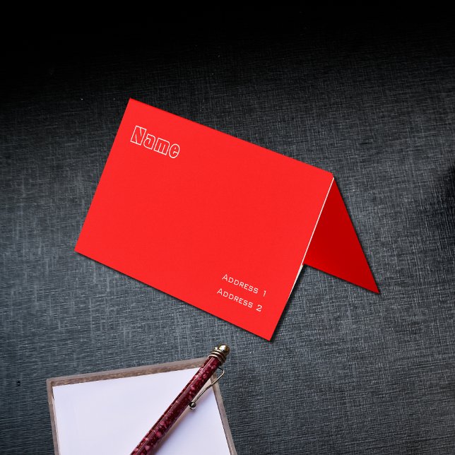 neon red  solid color business card (Creator Uploaded)