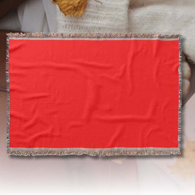Neon Red Solid Color | Classic Throw Blanket (Creator Uploaded)