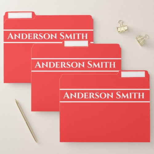 Neon Red Solid Color Minimalist  File Folder