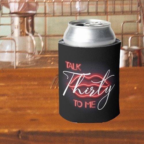 Neon Red Thirtieth Birthday Party Can Cooler