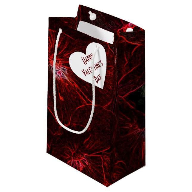 Neon Red Violas Small Gift Bag (Front Angled)
