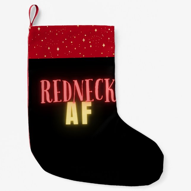 Neon Redneck Funny Country Small Christmas Stocking (Front)