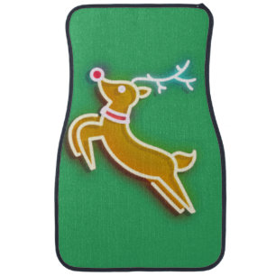 Neon Reindeer Car Floor Mat