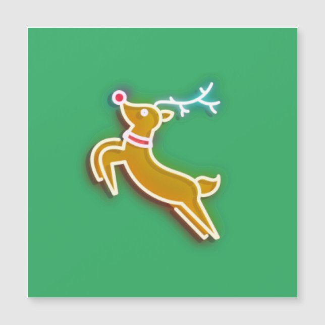 Neon Reindeer Magnet (Front)
