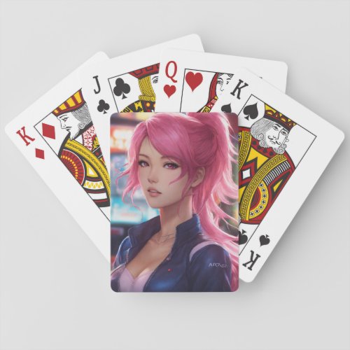 Neon Rendezvous Playing Cards